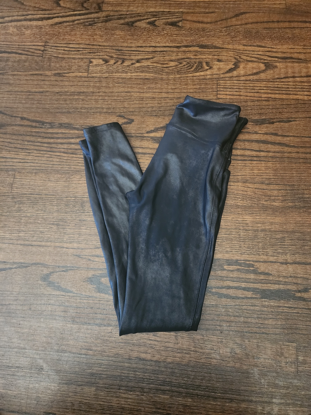 SPANX Black Shaping Leggings with Red Logo Tag